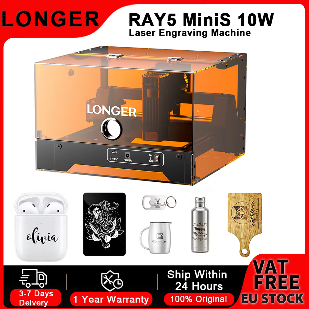 Grabador láser Longer Ray5 miniS para madera, cuero y plástico