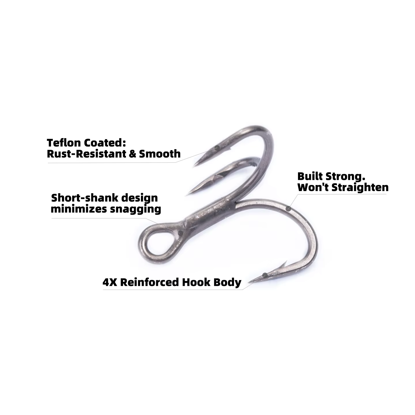 Anzuelos triples OUTKIT – Teflón 4X fuerte ultra afilado