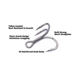 Anzuelos triples OUTKIT – Teflón 4X fuerte ultra afilado