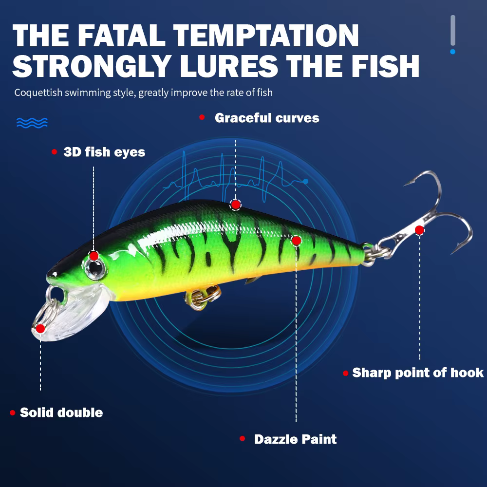 Señuelo Minnow para pesca deportiva de lubina, trucha, carpa y lucio - imagen 4