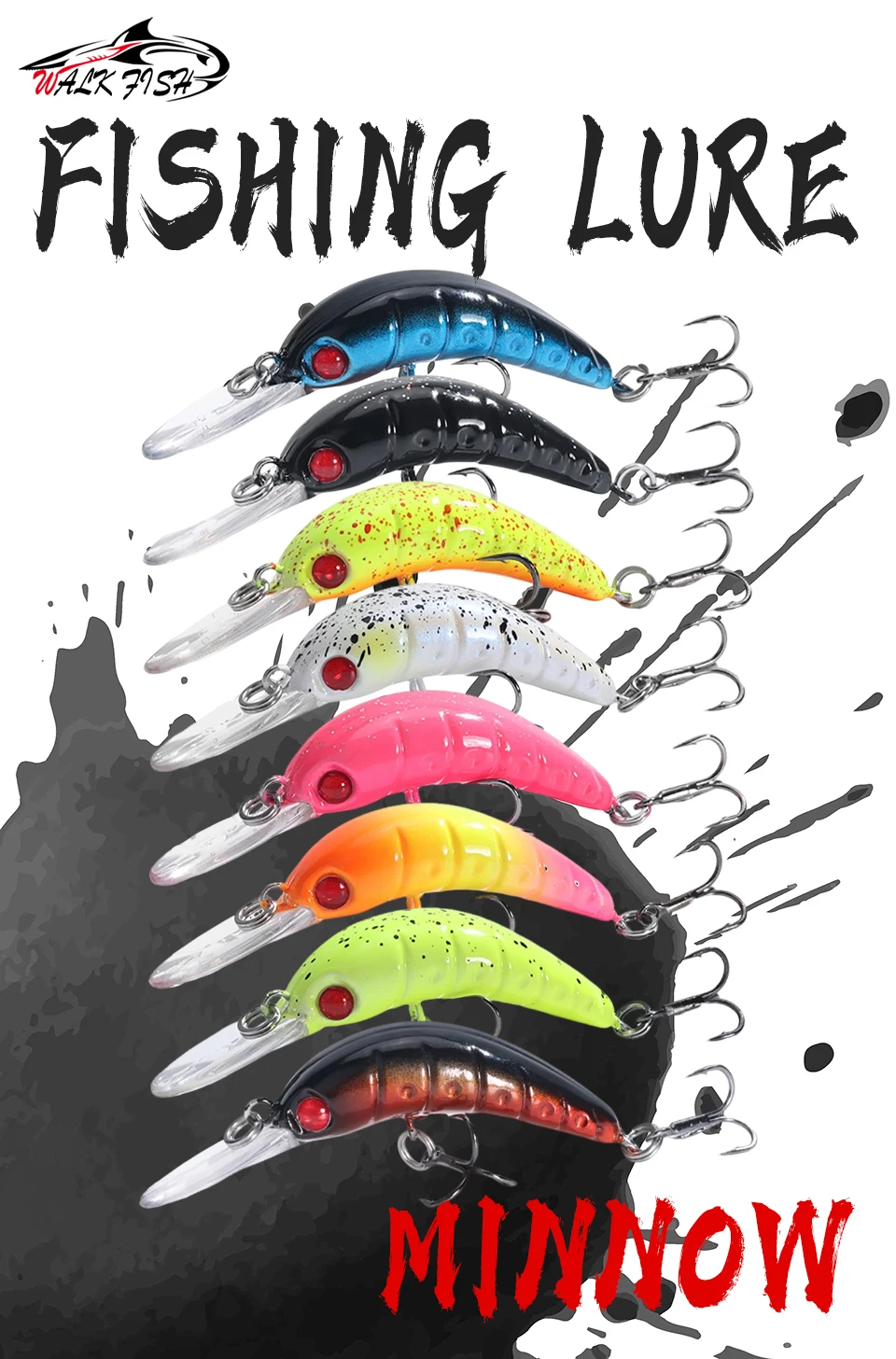 Señuelo WALK FISH Minnow en presentación frontal