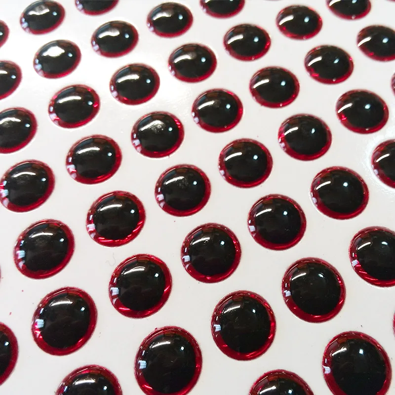 Ojos de señuelo 3D con pupila negra – Rojo, oro y plata - imagen 2