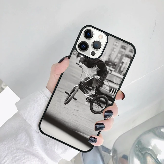Vista frontal de la funda con diseño BMX Bike Extreme Sport