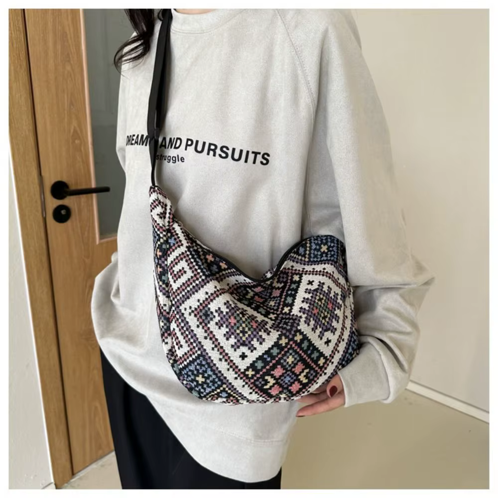 Bolso bandolera de lona para mujer, amplio y de estilo casual - imagen 4