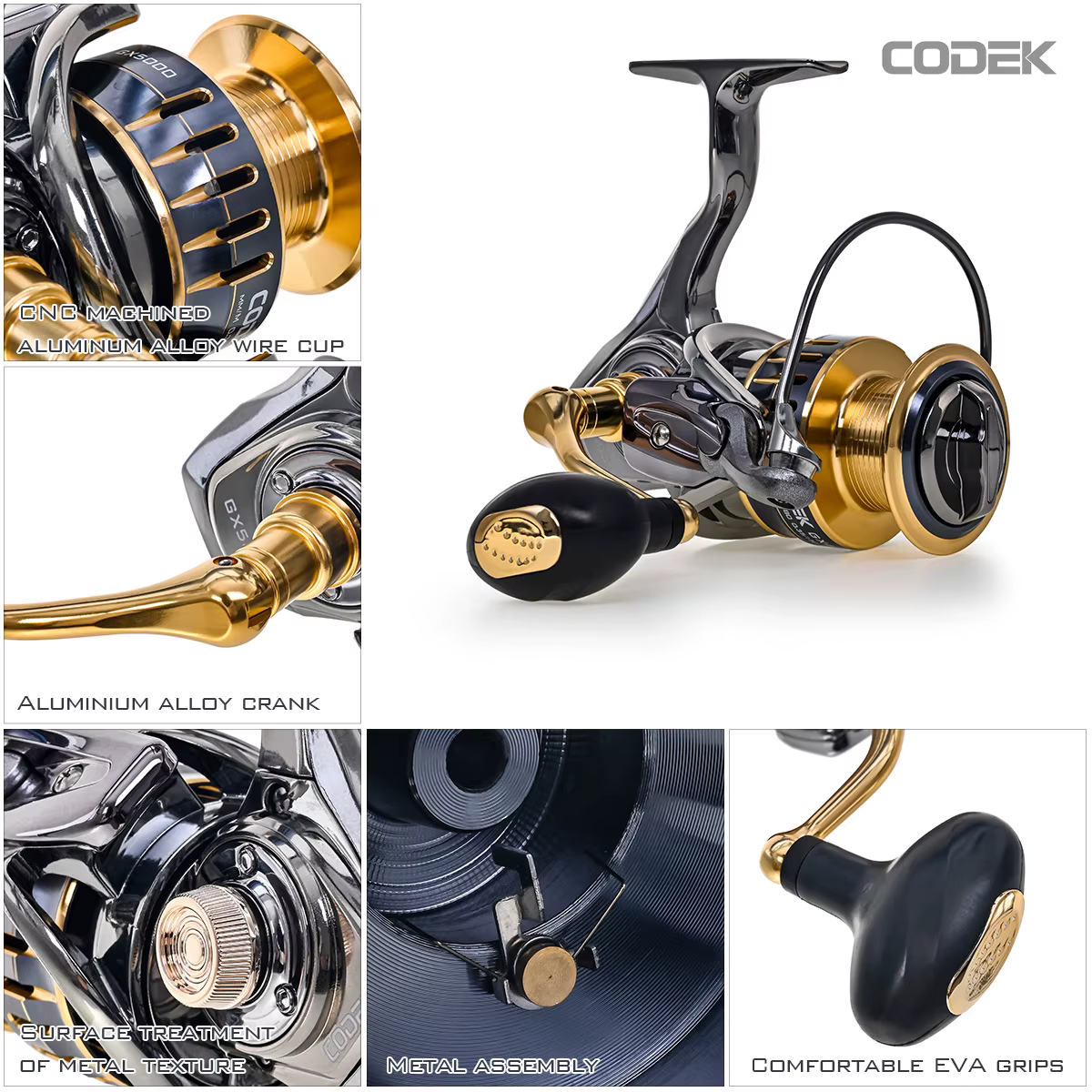 Carrete metálico 15Kg con bobina para pesca - imagen 4