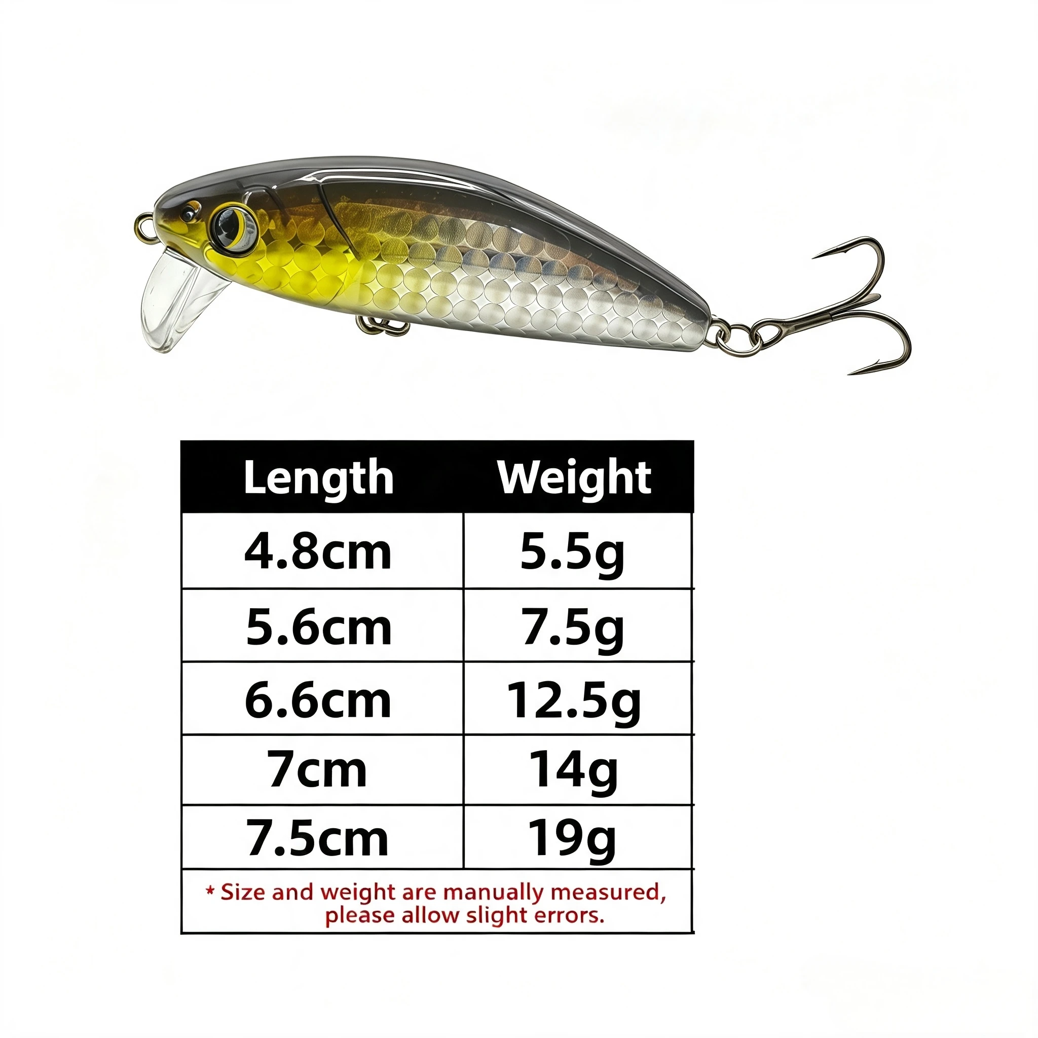 Señuelo minnow de hundimiento lento