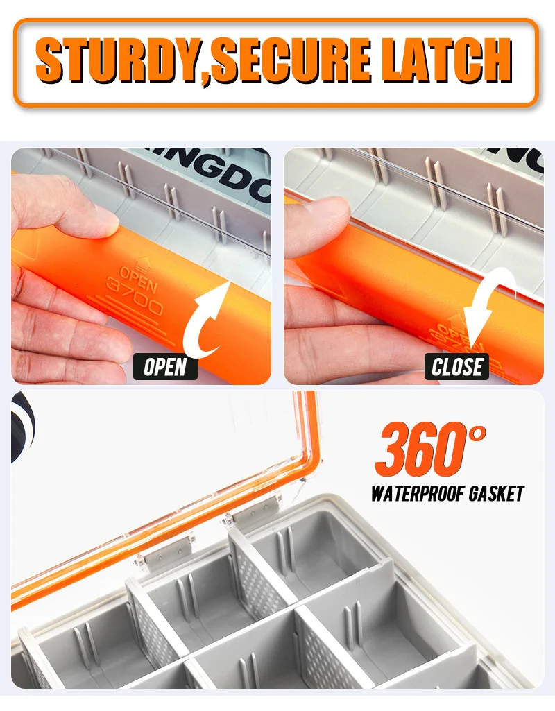 Detalle de los compartimentos con accesorios