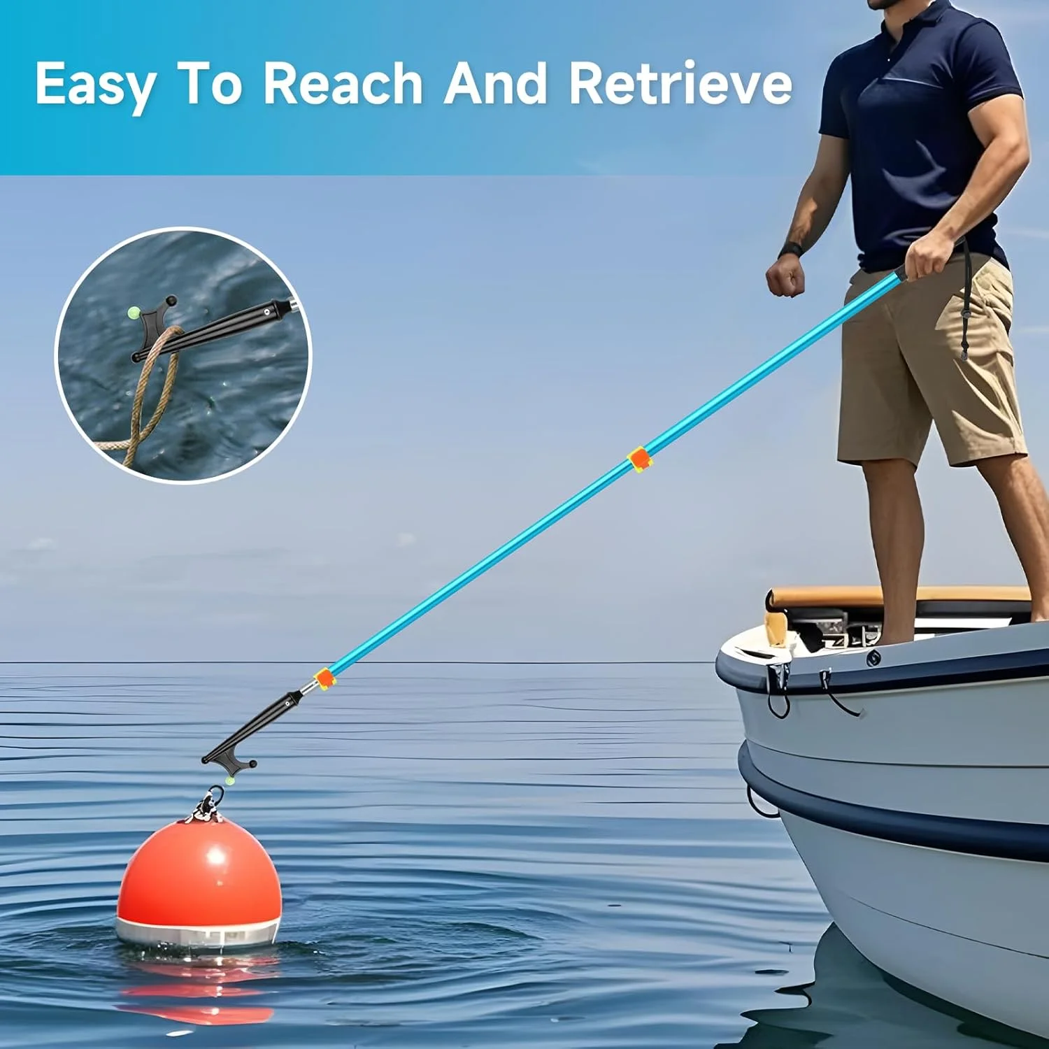 Sanlike Gancho telescópico para amarre con poste aluminio extensible - imagen 4