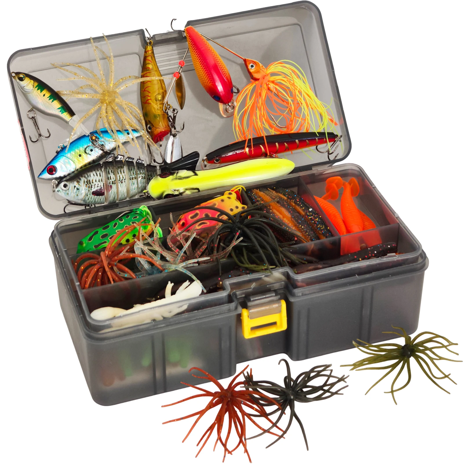 Kit de señuelos Fisher para pesca con lombrices blandas y cebo erizo - imagen 5