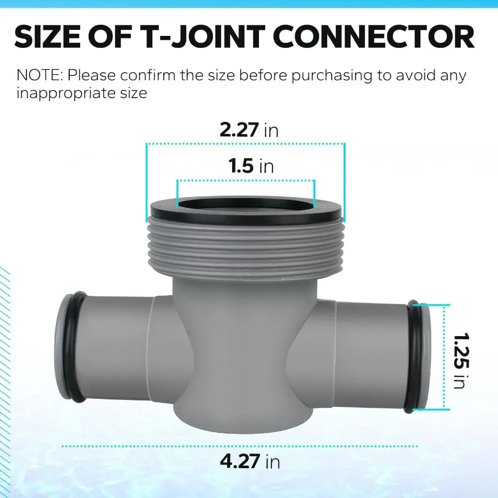 Conector de manguera en T resistente para piscina de plástico