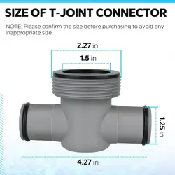 Conector de manguera en T resistente para piscina de plástico