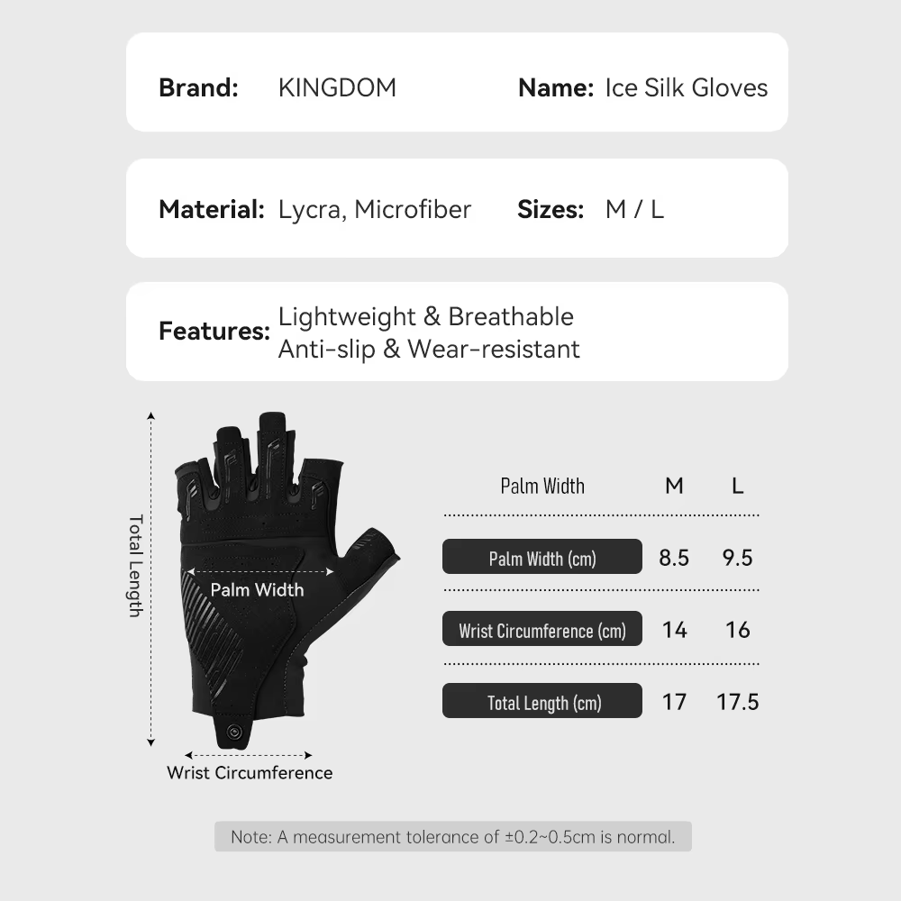 Guantes de pesca KINGDOM – Medio dedo y protección solar