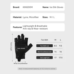Guantes de pesca KINGDOM – Medio dedo y protección solar