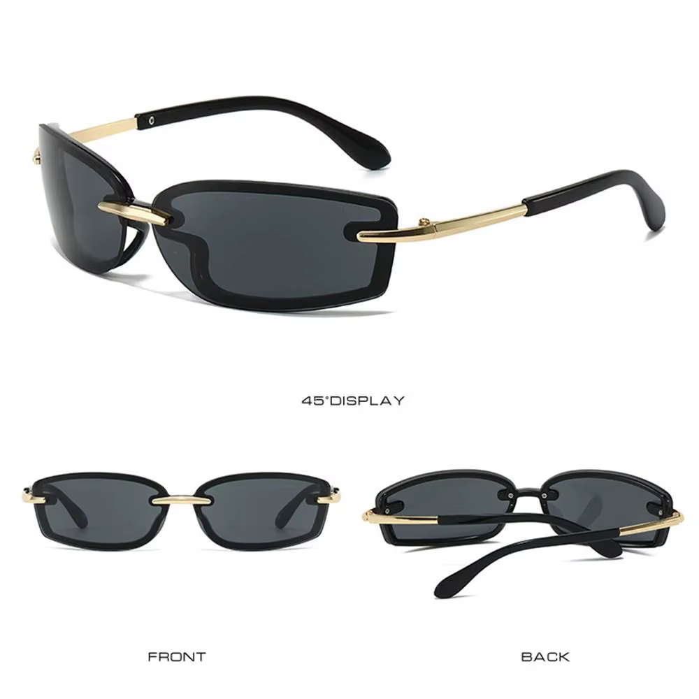 Gafas de sol cuadradas sin montura caramelo con protección UV - imagen 3