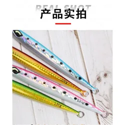 Señuelo jigging hundimiento rápido metálico luminoso con rayas