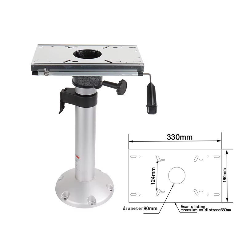 Pedestal para asiento de barco de aluminio ajustable con cerradura - imagen 2