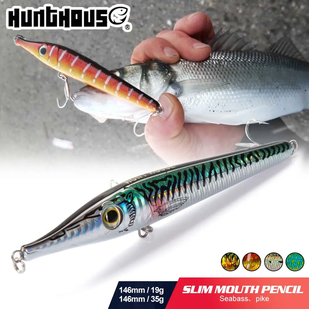 Hunthouse Lápiz Flotante Stickbait lubina larga – Señuelo hundente