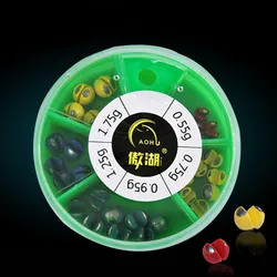 Plomo de pesca con clip dividido - 5 tamaños con dispensador