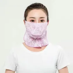 Máscara anti-UV de encaje con cordón para proteger las orejas