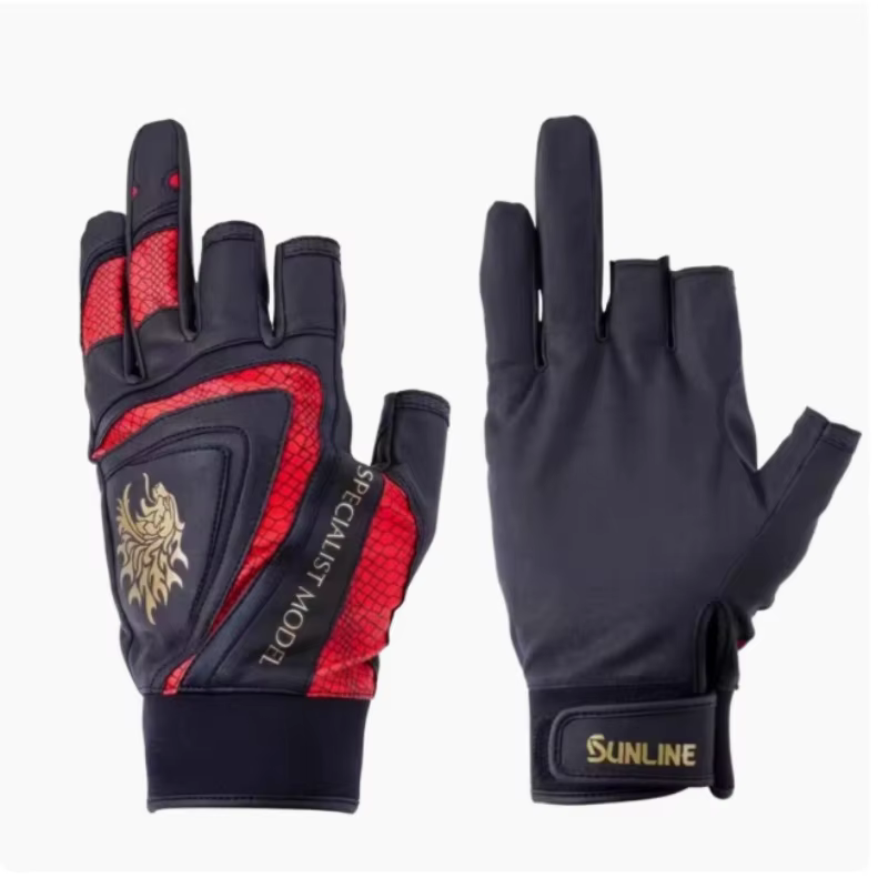 Guantes de pesca Sunline – Cuero antideslizante tres dedos - imagen 2