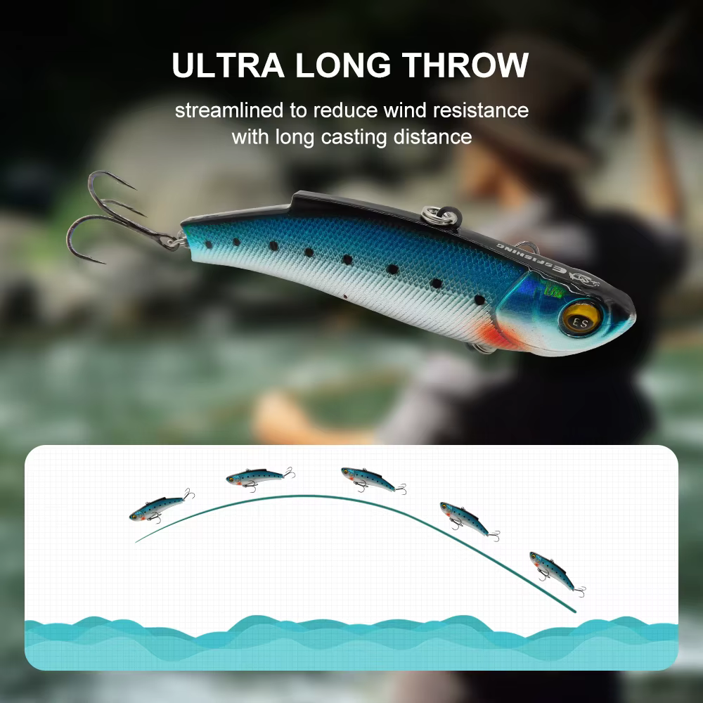 ESFISHING VIB Defo 90mm 28g – Señuelo hundido para lucio, perca, zander
