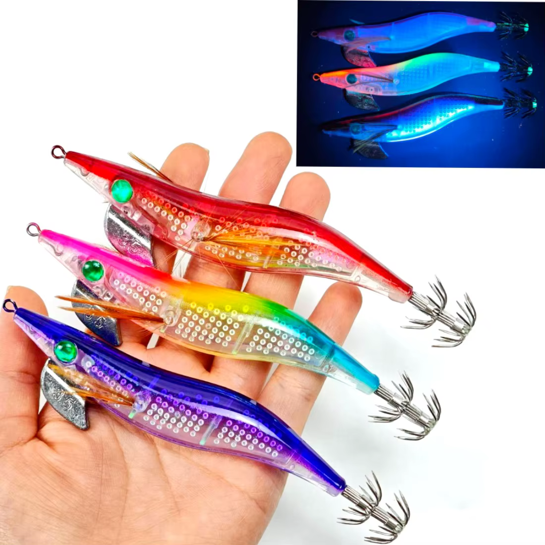Señuelos UV de camarón 13 cm, hundimiento lento, para - imagen 4