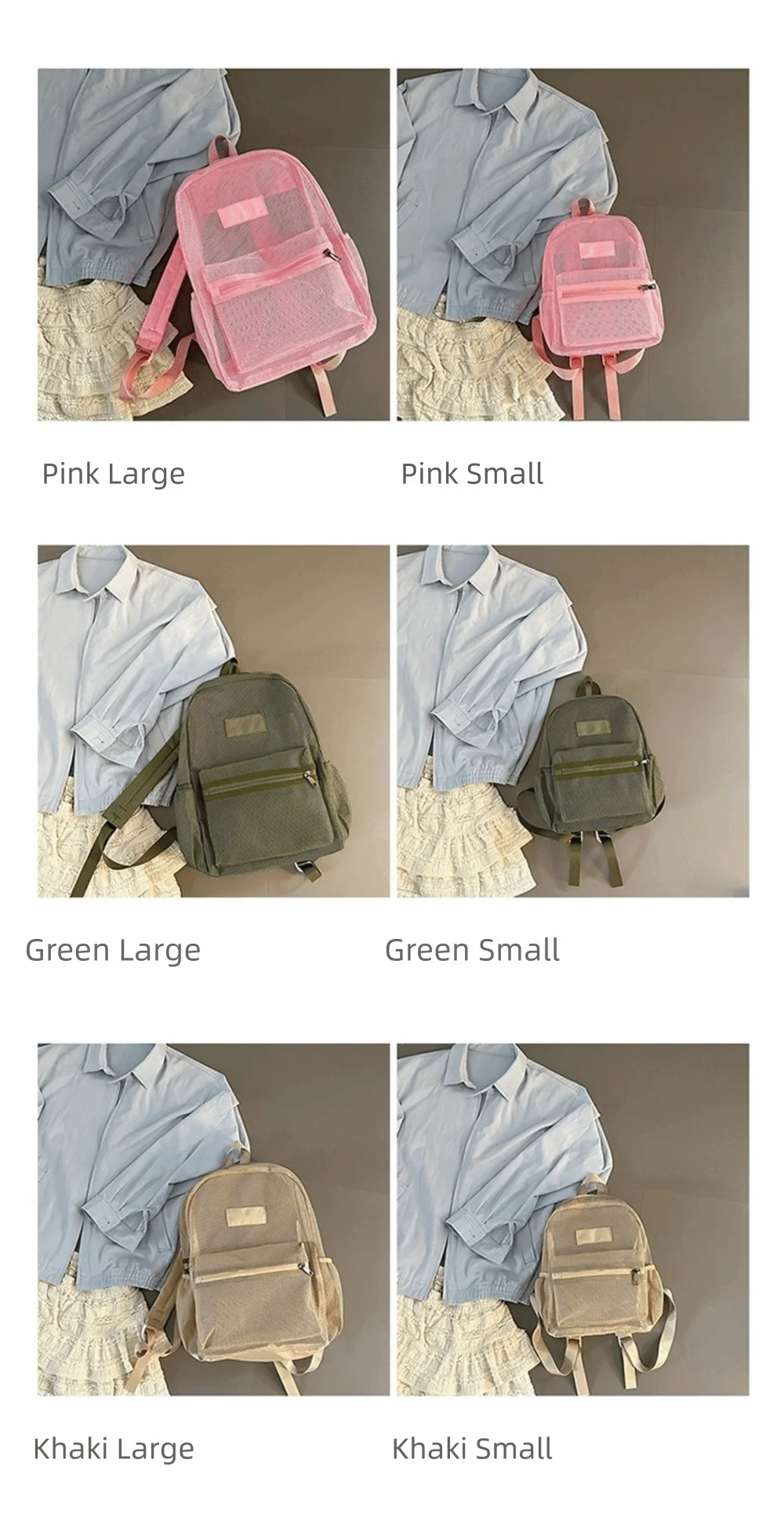 Colores disponibles: negro, beige, rosa y amarillo