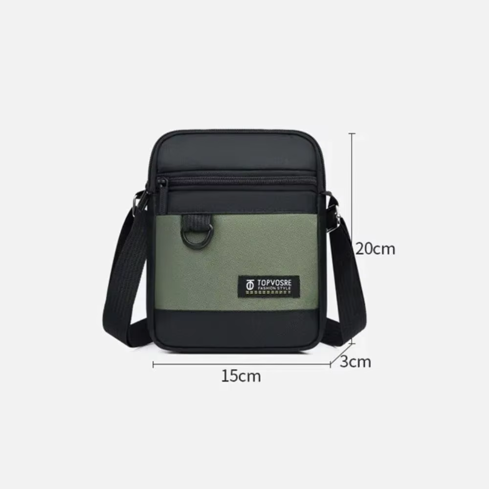 Bolso de hombro de tela Oxford para hombre color gris