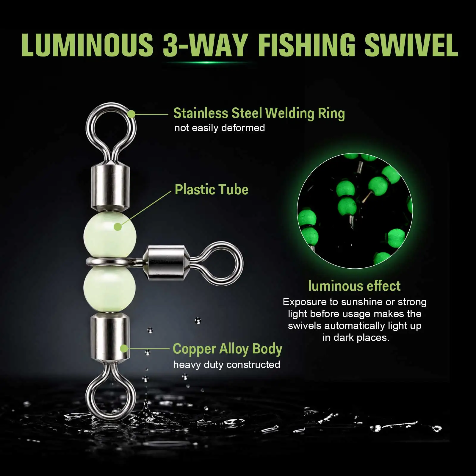 Goture esmerillones luminosos de 3 vías robustos – pesca multizona - imagen 2