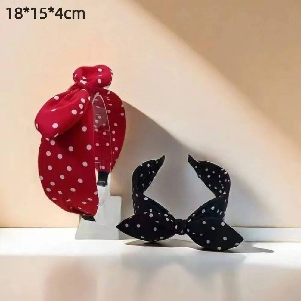 Diadema ancha con lazo, pinza pelo retro lunares orejas conejo - imagen 5