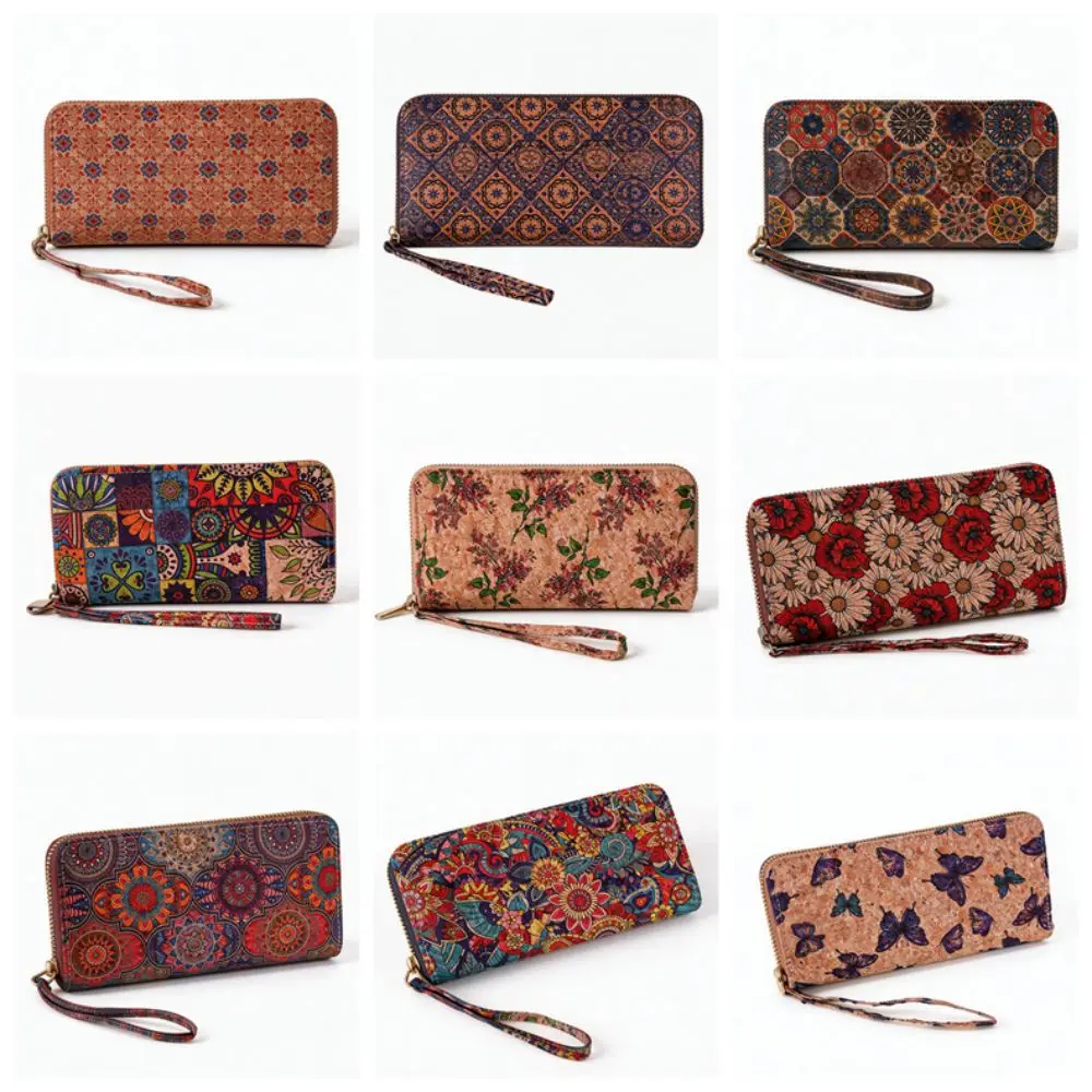 Cartera larga de mujer con estampado retro y cremallera - imagen 4