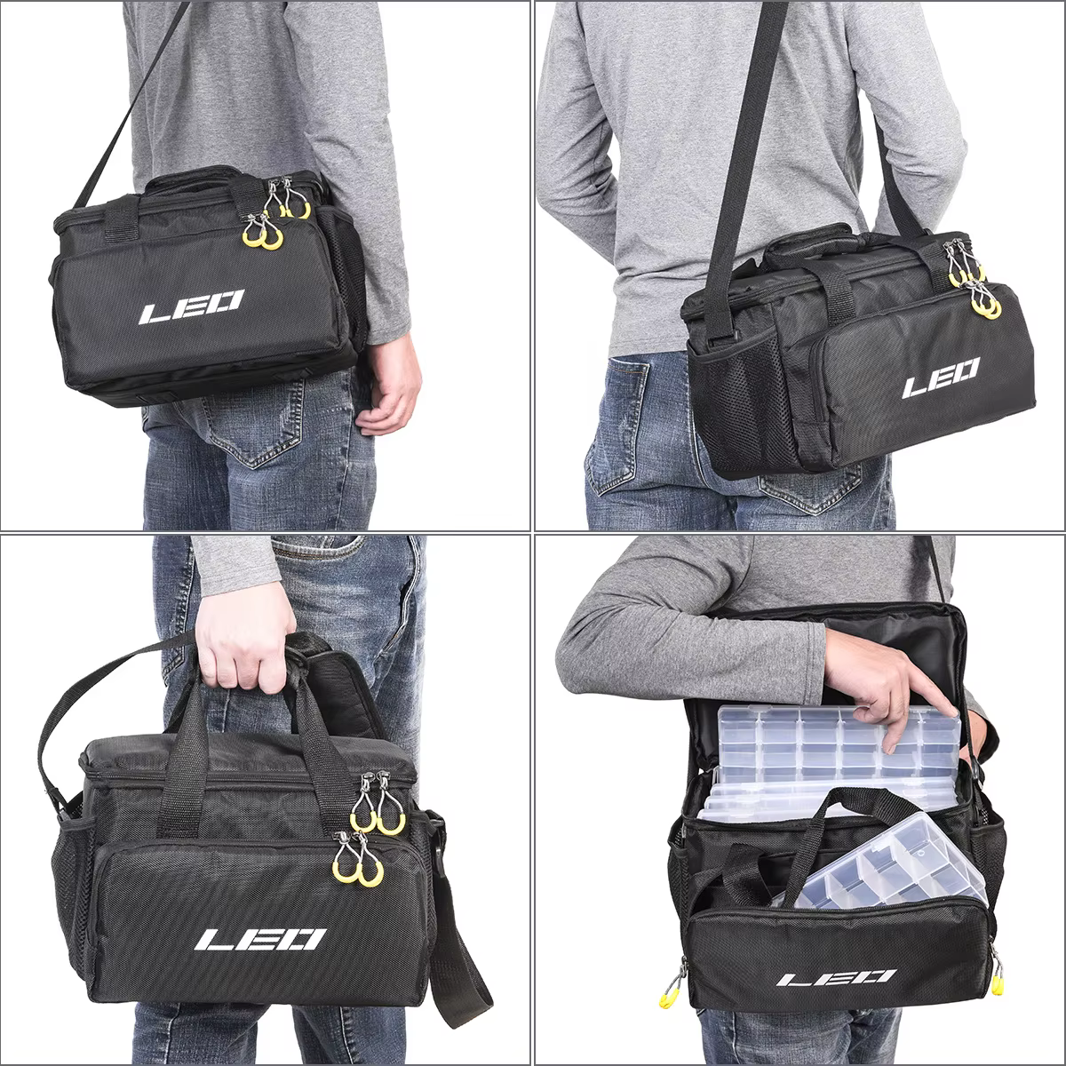 LEO Bolsa Bandolera de Pesca Multifunción para Aparejos y Señuelos - imagen 2