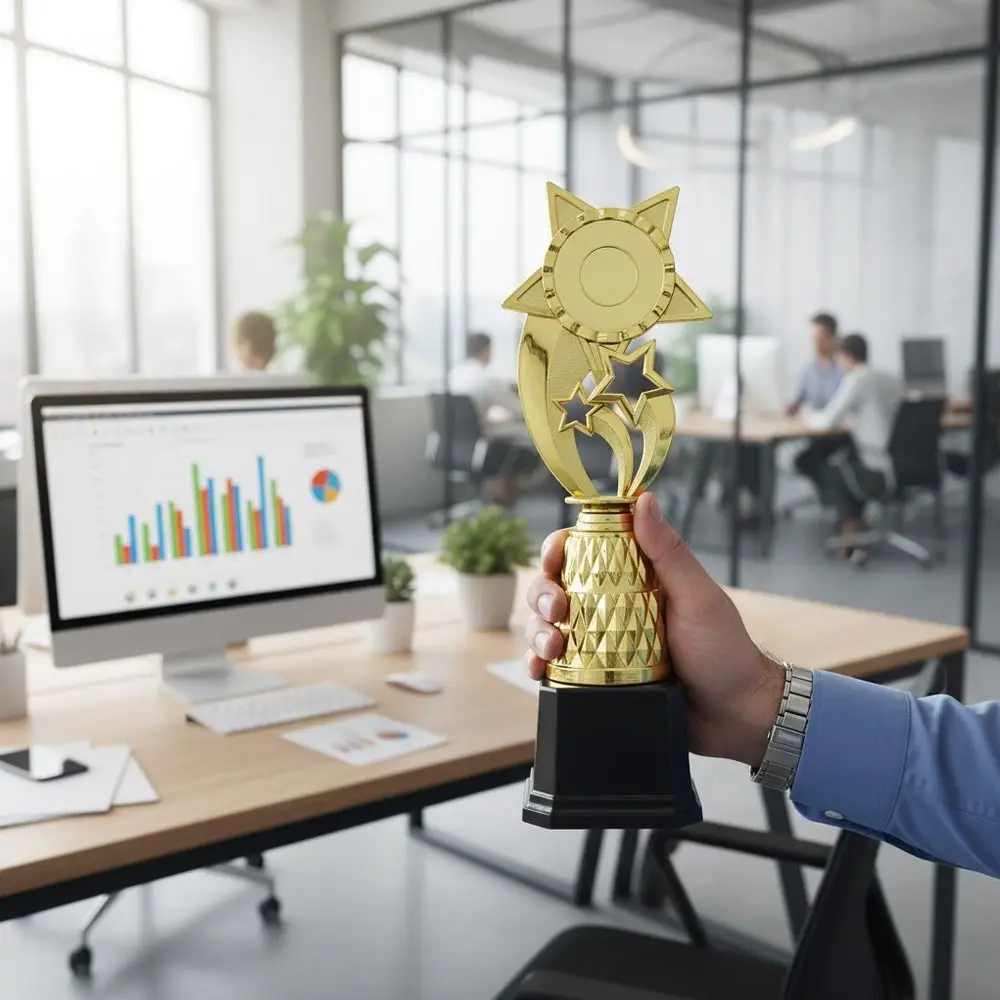 Trofeo dorado para ceremonia de premiación