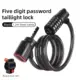 Candado para bici con código de seguridad y luz trasera USB recargable - imagen 5