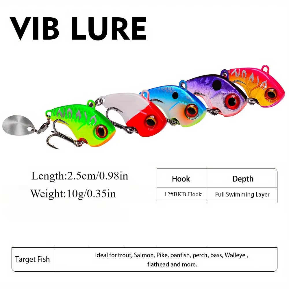 Spinner VIB Señuelo Hundido Láser Ojos 3D Anzuelo Triple