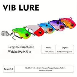 Spinner VIB Señuelo Hundido Láser Ojos 3D Anzuelo Triple