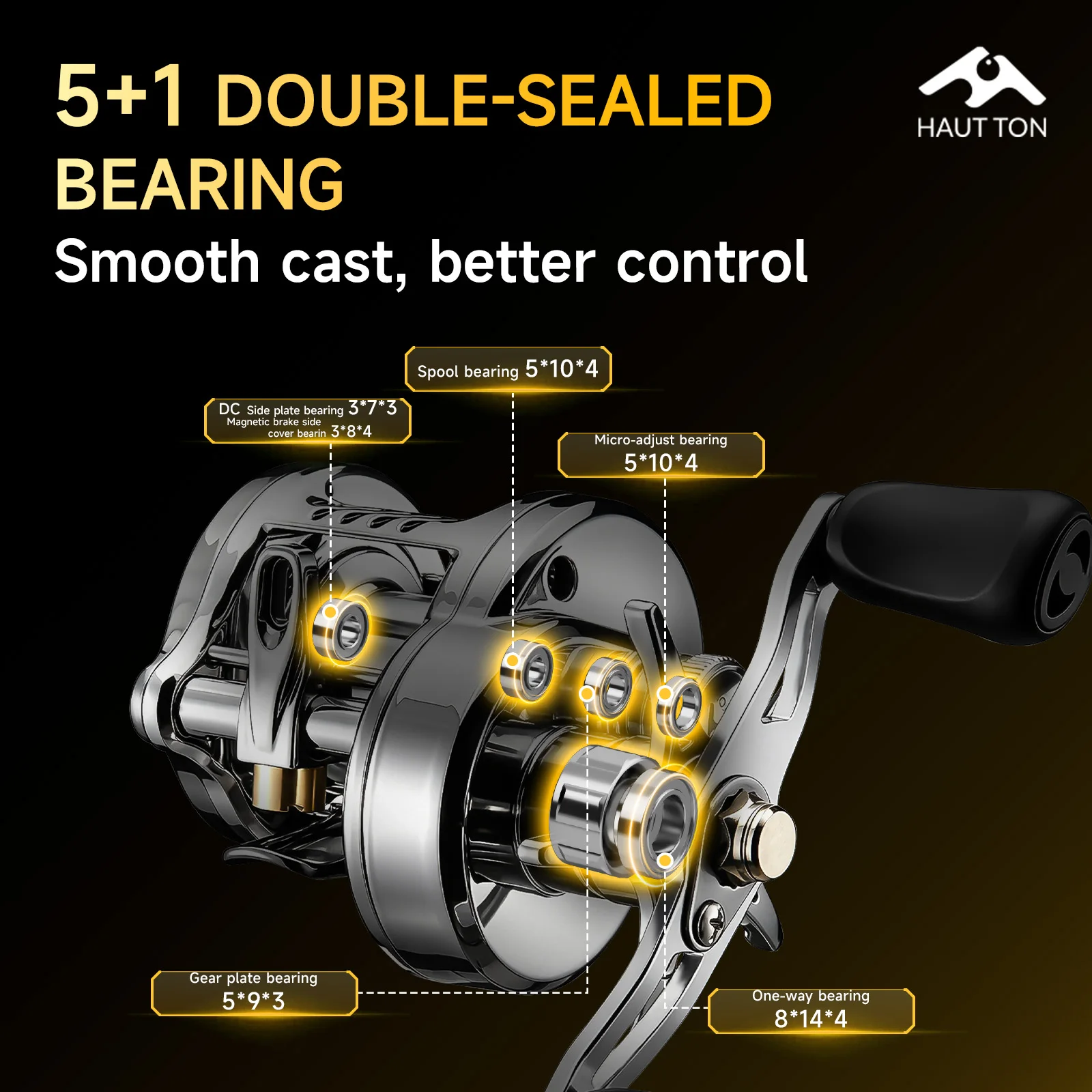 Carrete de pesca HAUT TON DC Brake ultraligero con freno - imagen 5