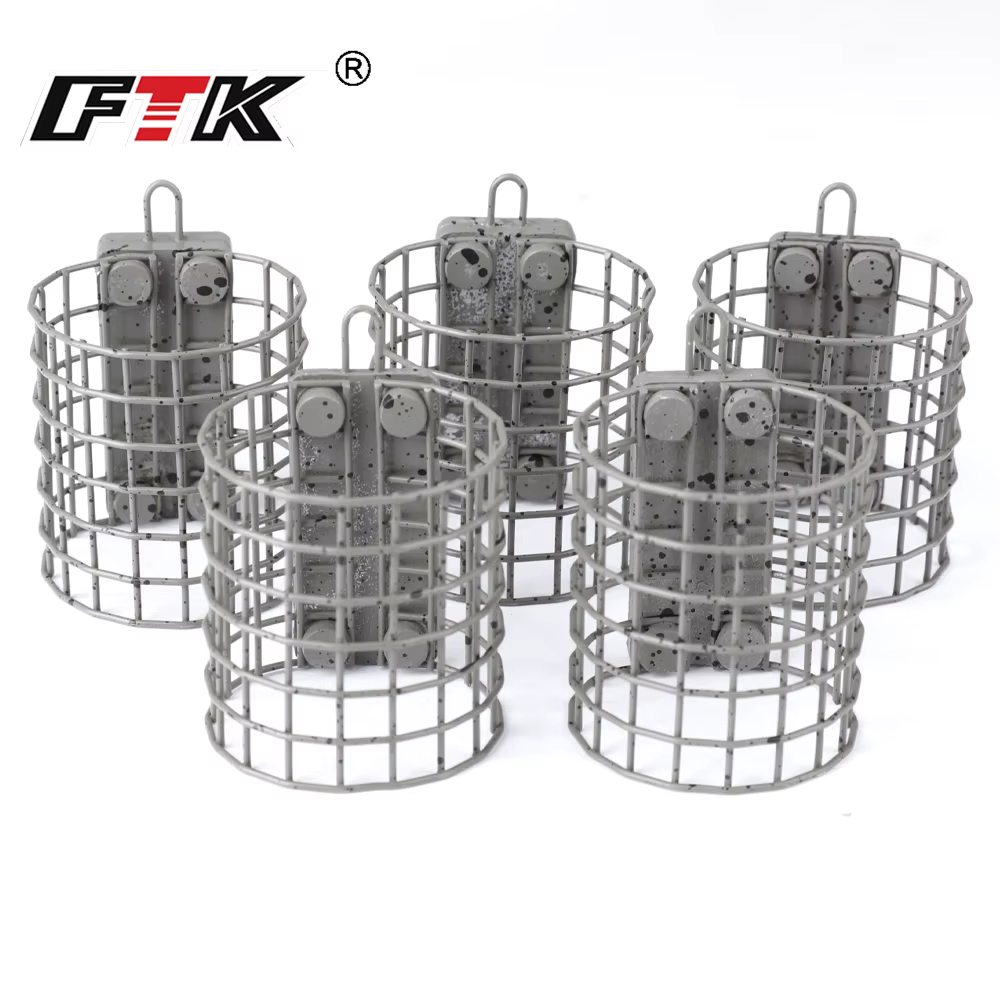 FTK Jaula alimentadora redonda inox barra gruesa resistente para carpa