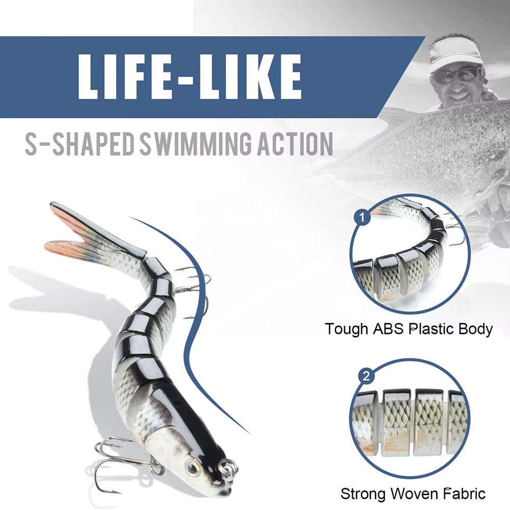 Swimbait multiarticular sonajero – Señuelo lubina hundimiento lento - imagen 2