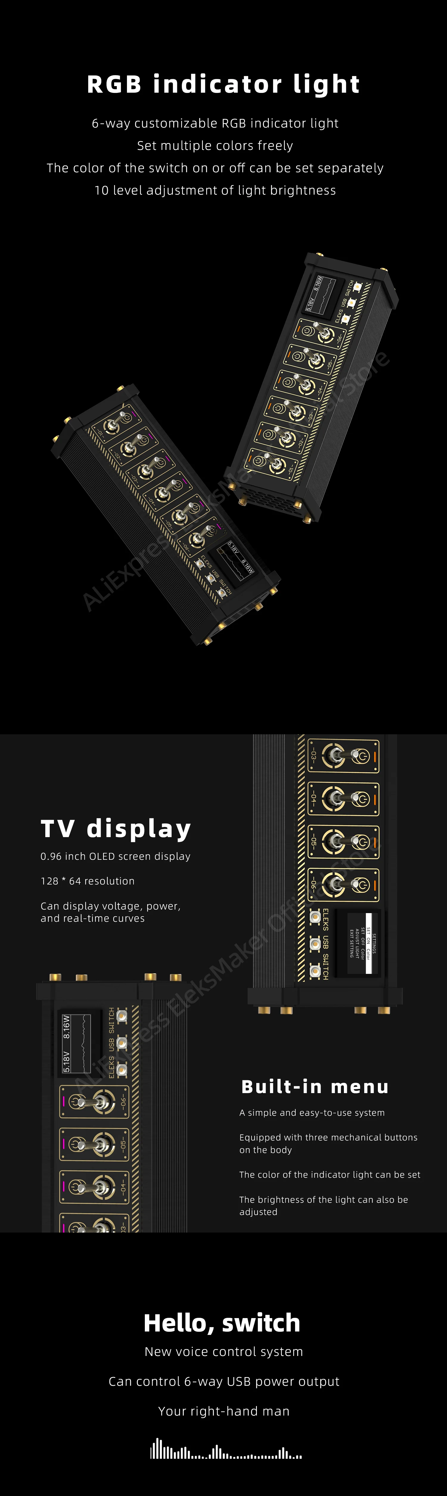 Pantalla OLED y lectura de potencia