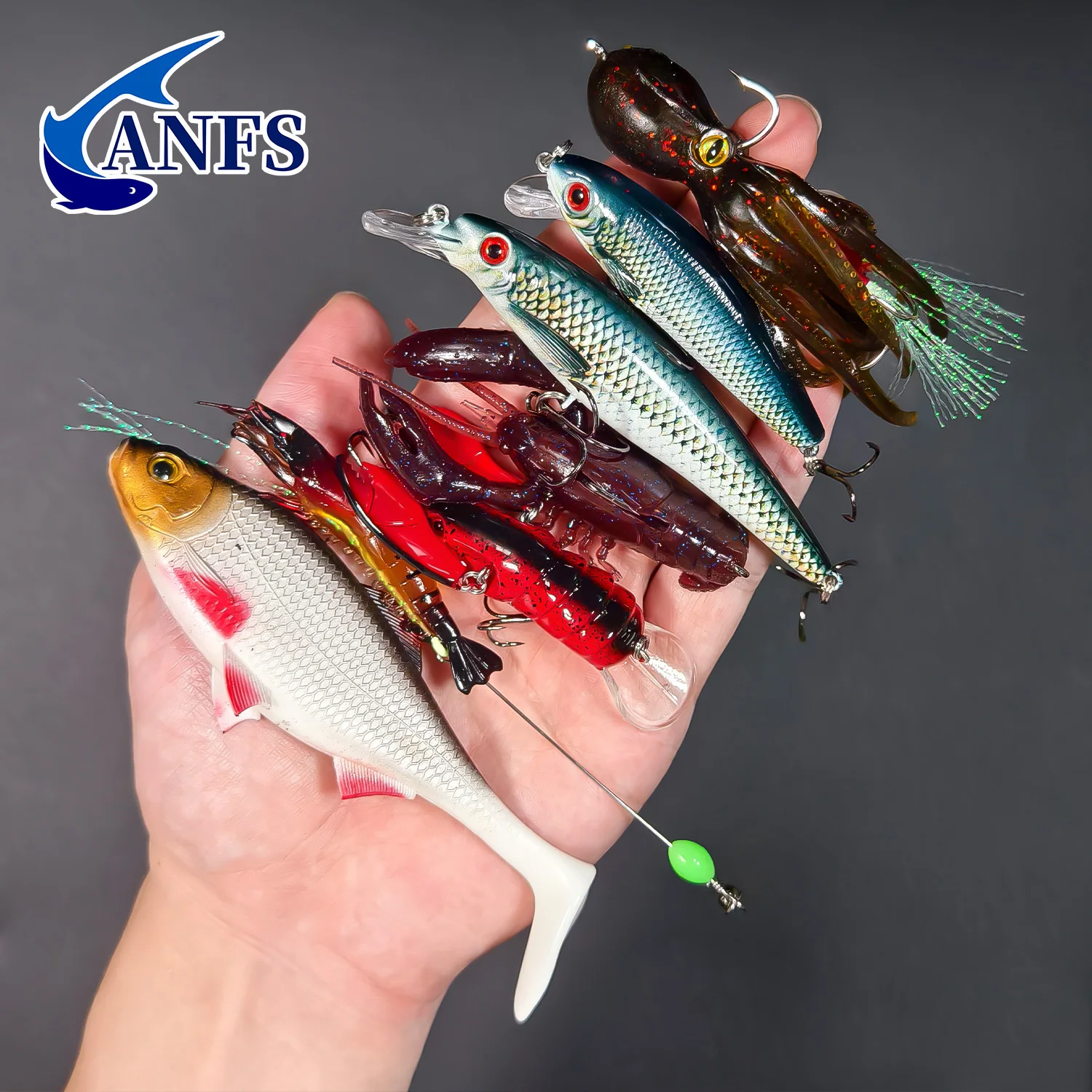 ANFS pack variado de señuelos para pesca marina con crustáceos - imagen 2