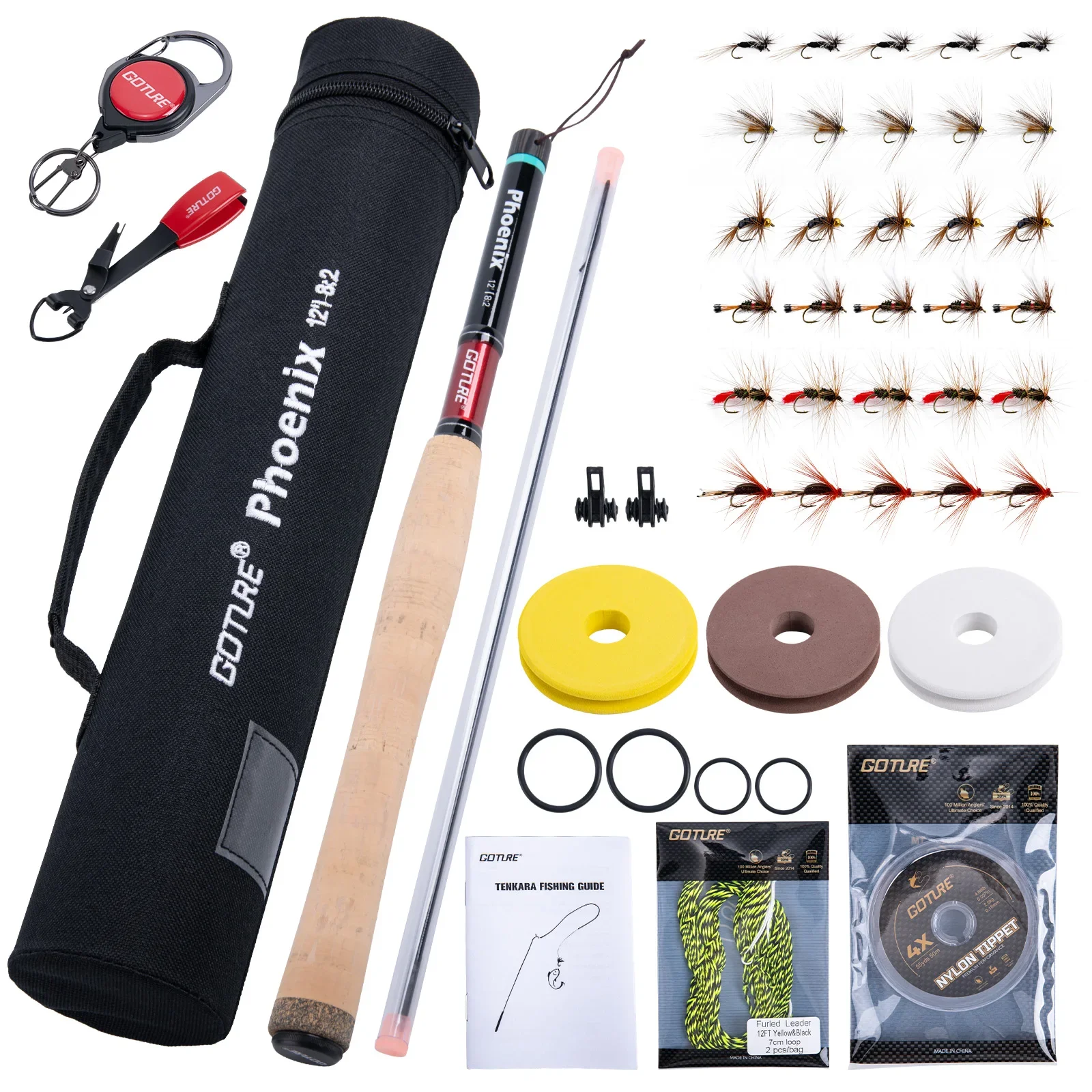 Detalle del set y accesorios para iniciar la pesca