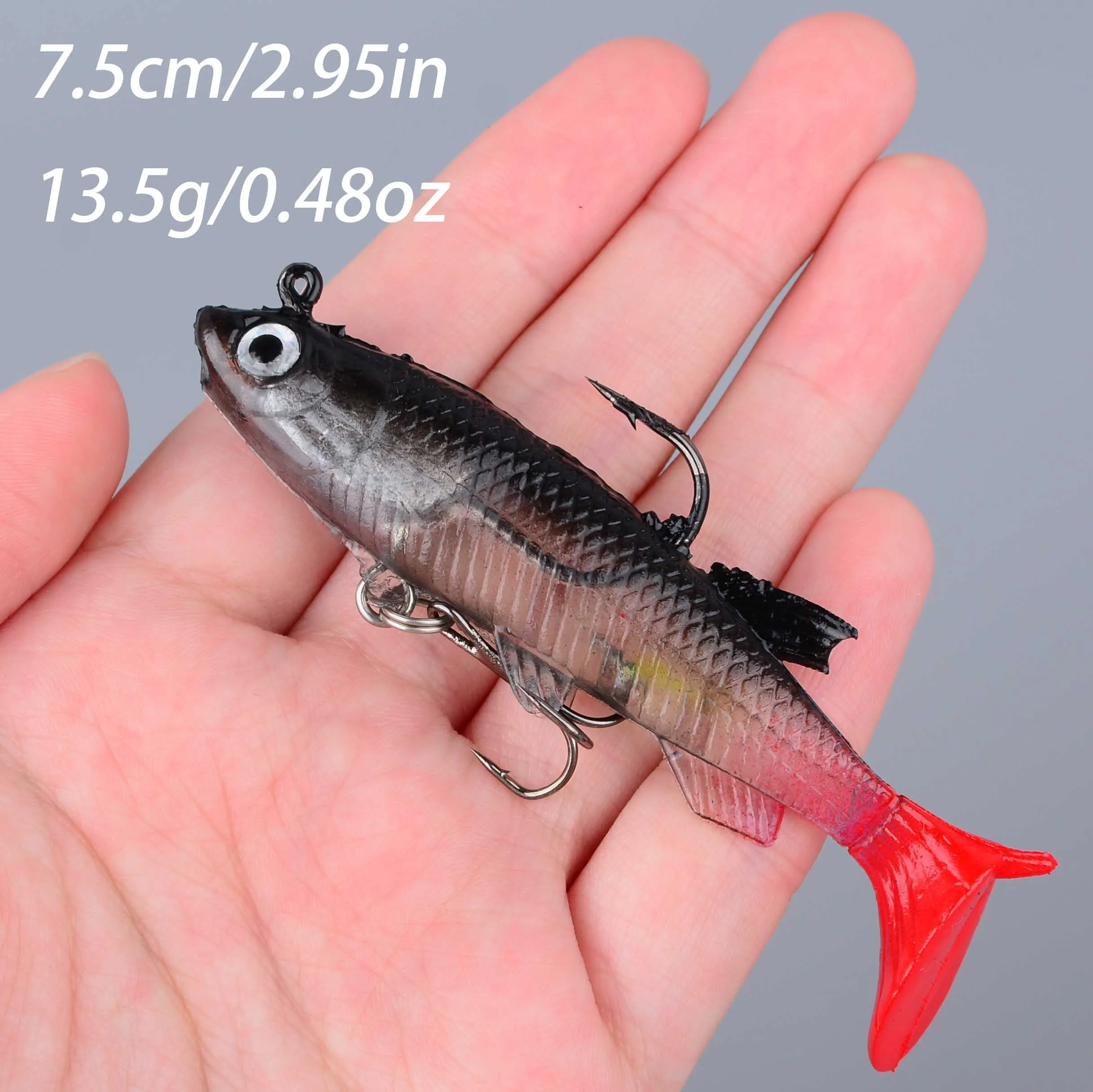 Detalle del perfil realista del señuelo de pesca