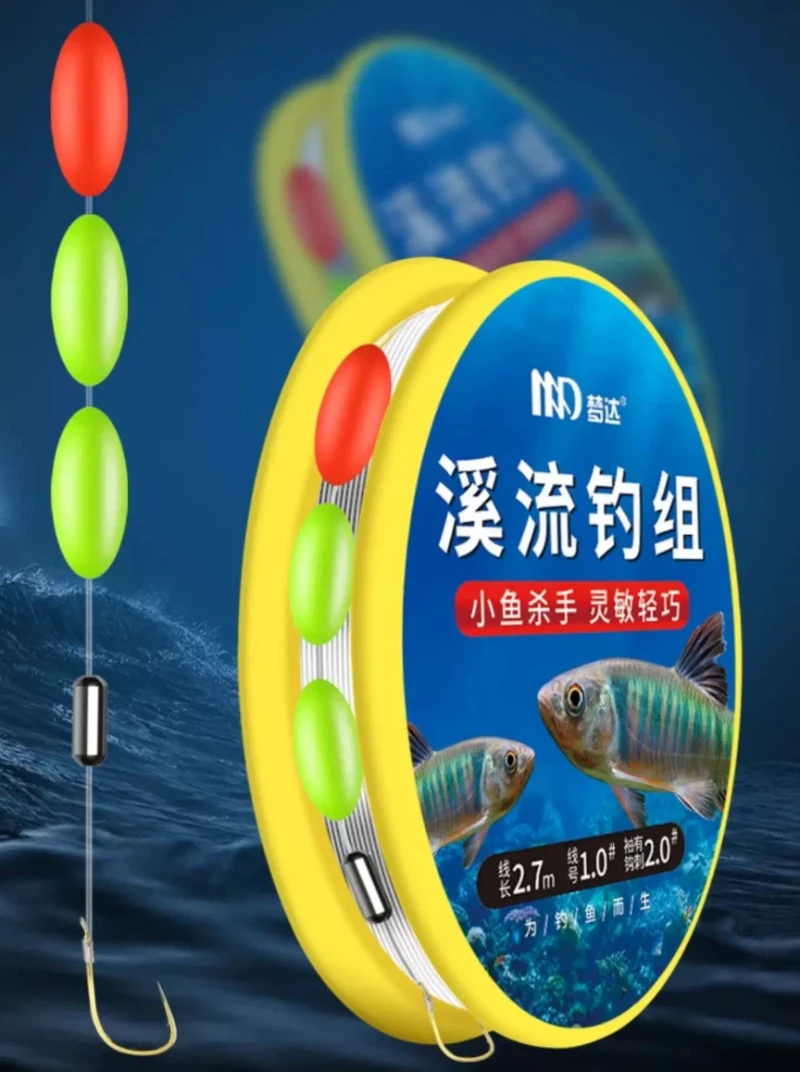 Conjunto de líneas pre-atadas para pesca en río