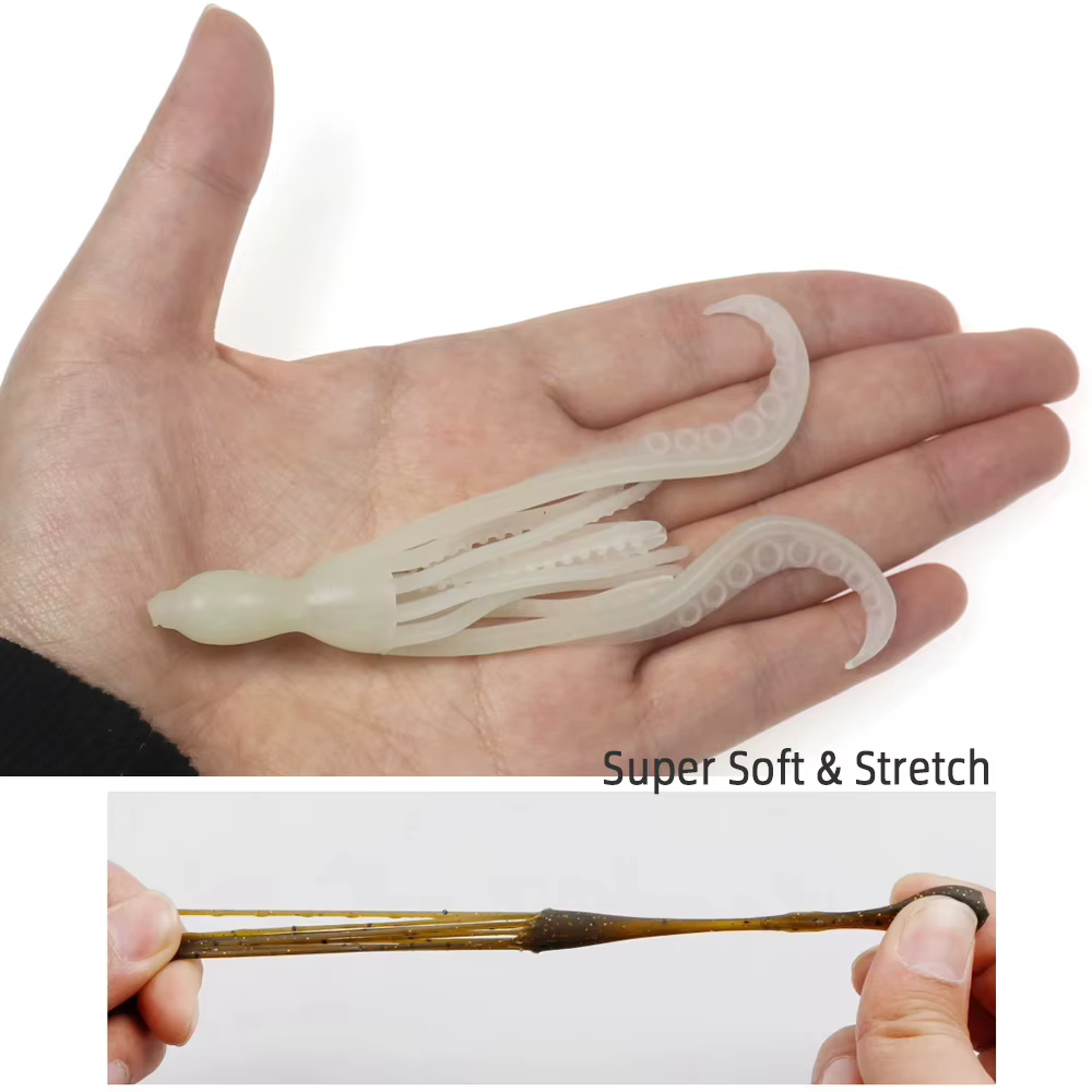 ICERIO Señuelo Suave Pulpo Jig Head TPR - Cebo para Pargo