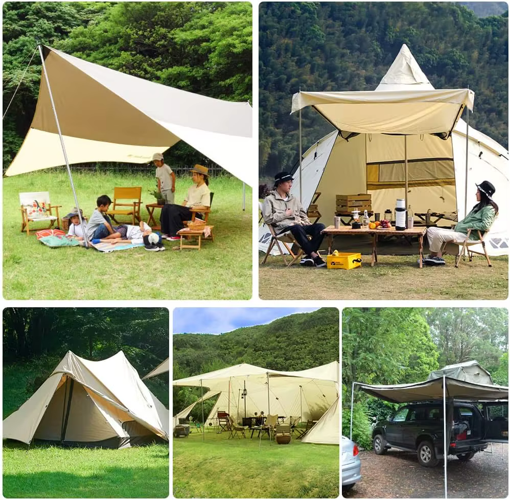 Postes Telescópicos Ajustables KOMCLUB – Toldo Camping, Acero Inoxidable - imagen 4