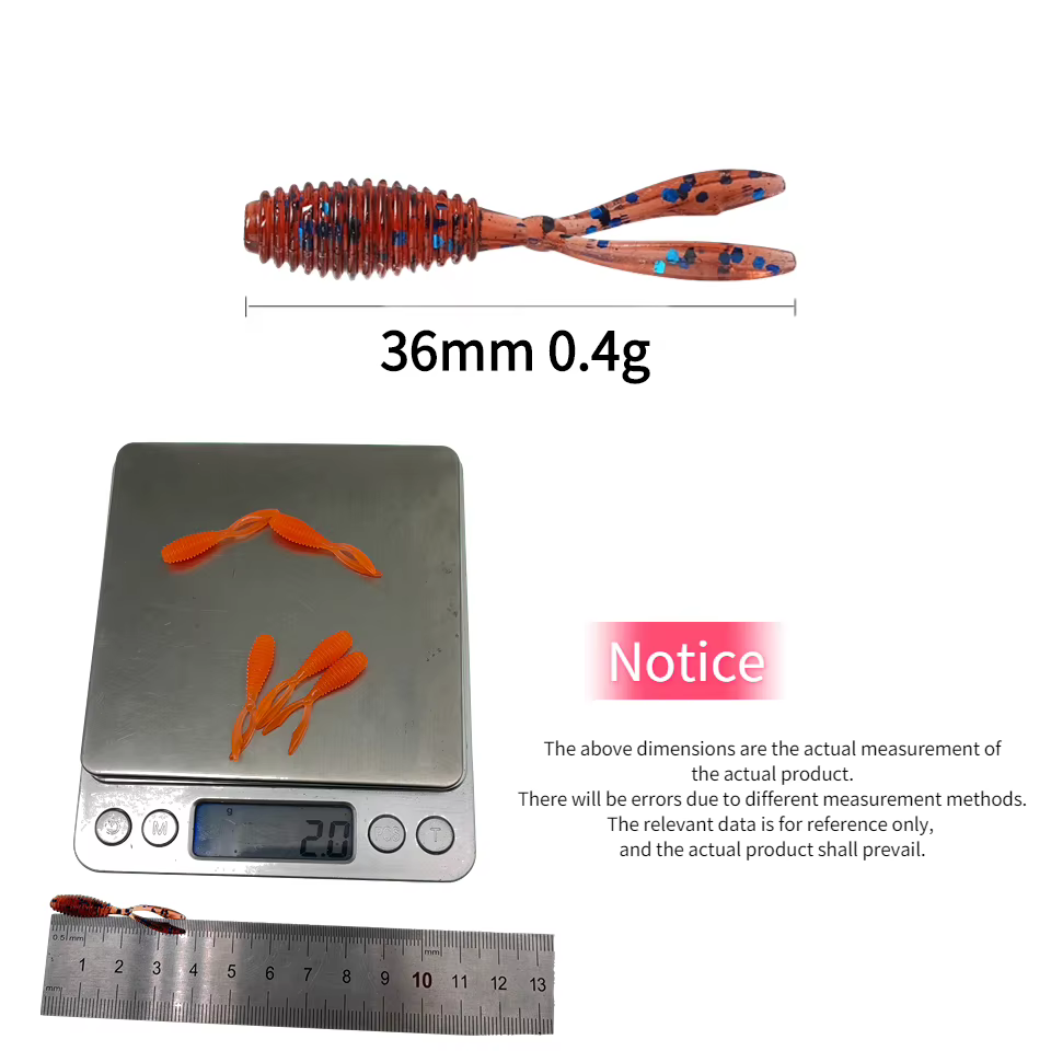 MUKUN Swimbait doble cola – 3,6 cm 0,4g para lucio - imagen 3
