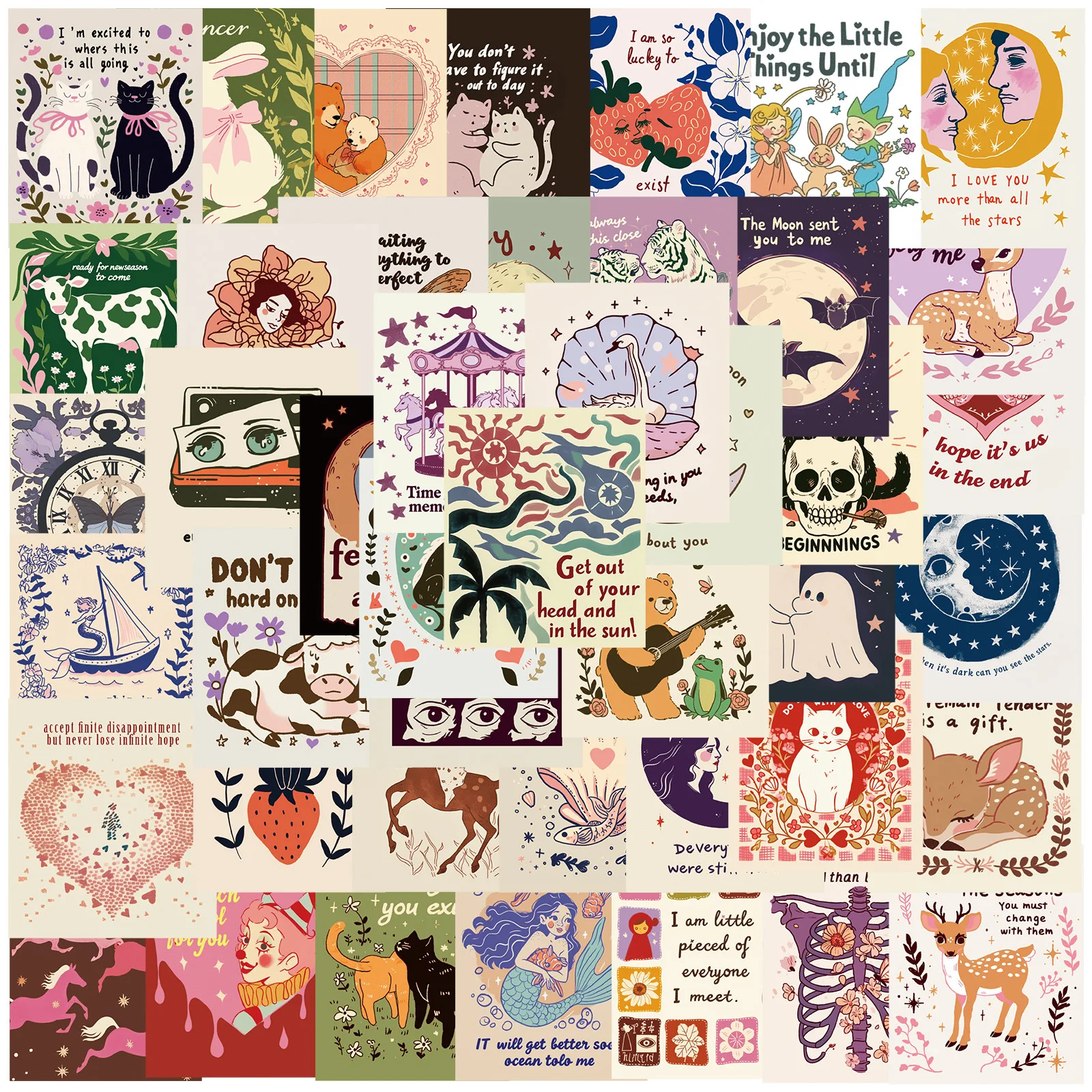 Pack de 50 pegatinas de grafiti inspirador