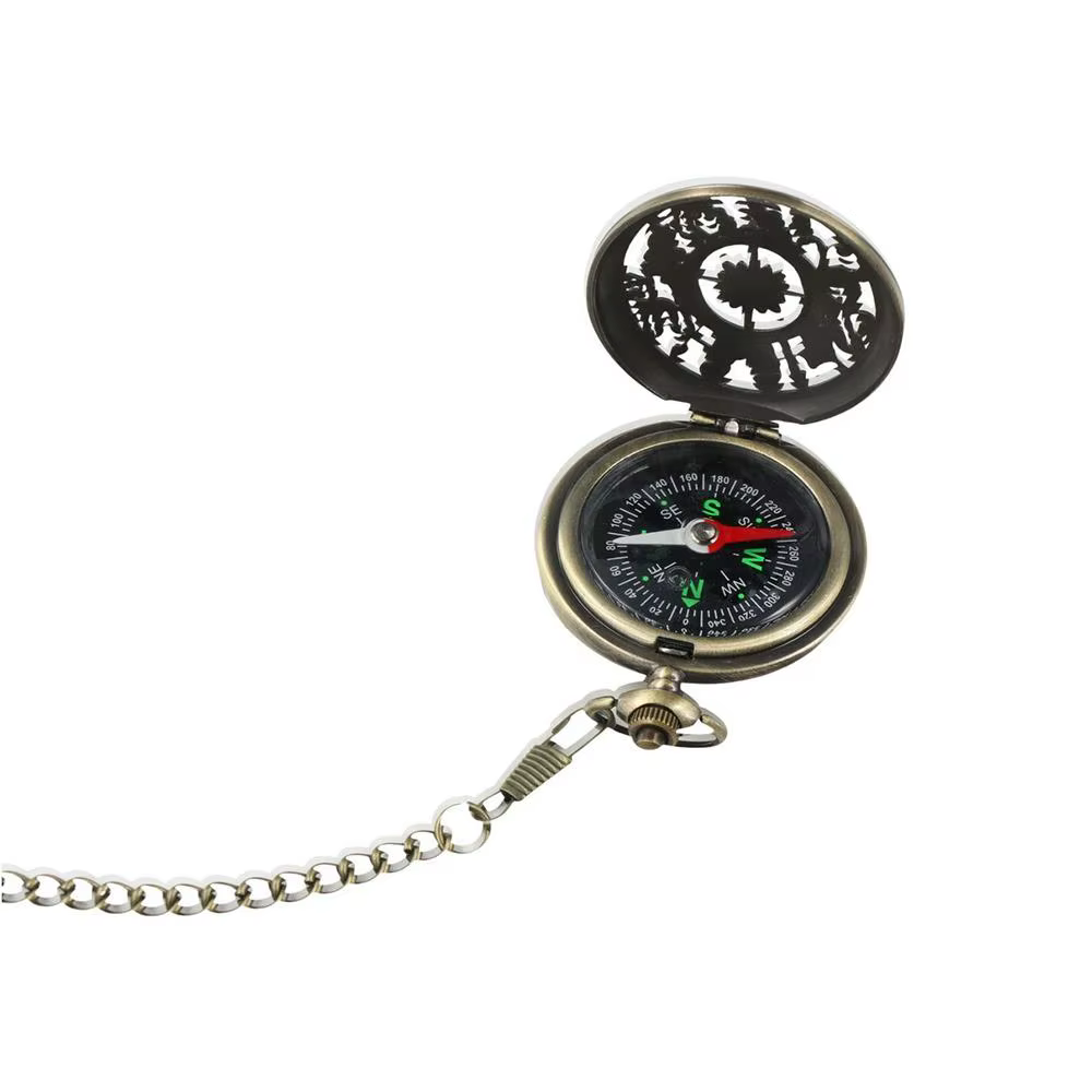 Reloj de Bolsillo con Brújula Bronce Vintage – Navegación Aire Libre - imagen 3