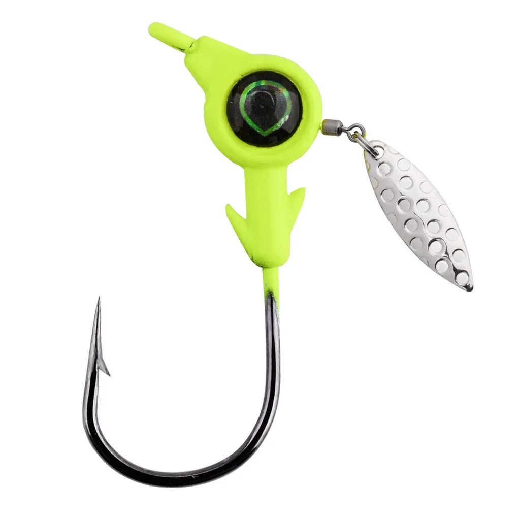 Jig head cuchara metálica con lentejuelas giratorias y cabeza plomada - imagen 5